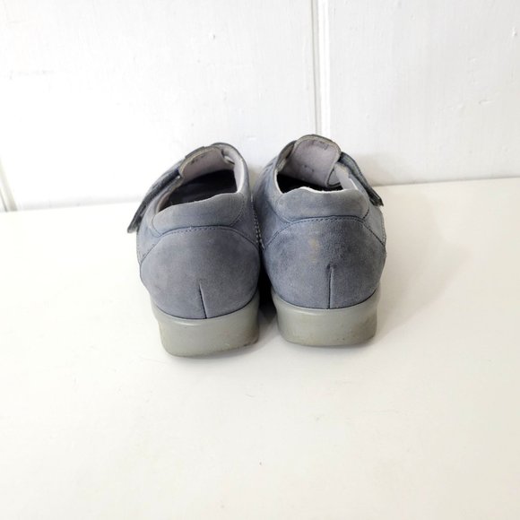 SAS Blue Leather Openwork Comfort Shoes - Picture 6 of 7